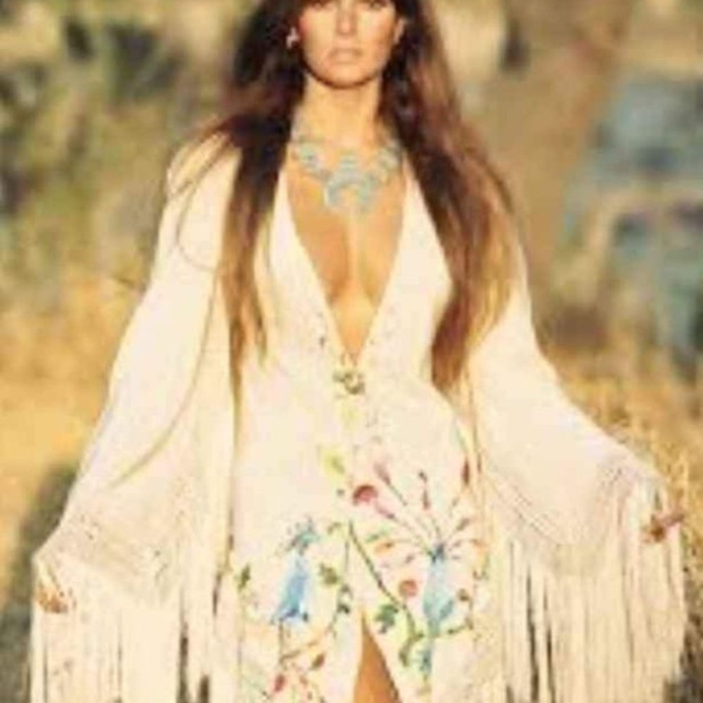 Women's Beautiful Tropical Vacation Fringe Fancy Cocktail Dress XL